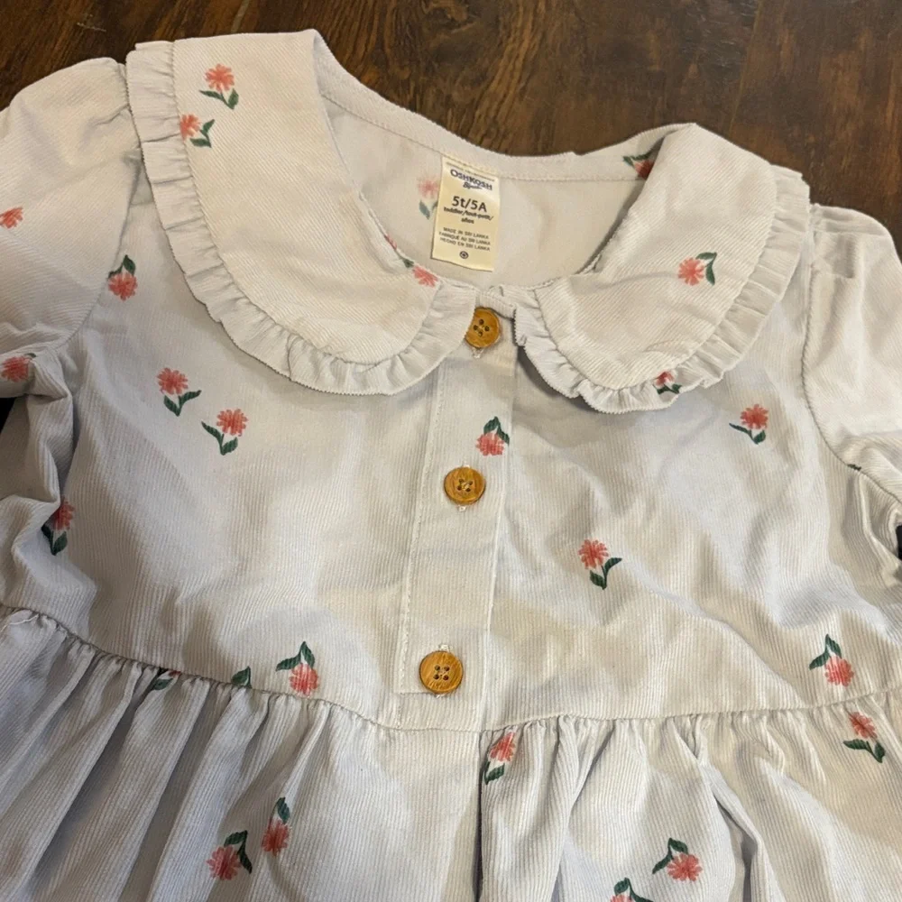 OshKosh B'gosh White Dress with Pink Floral Pattern
